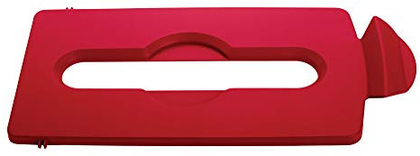 Rubbermaid Commercial Products Slim Jim Recycling Station Stream Topper - Red Paper Slot Lid