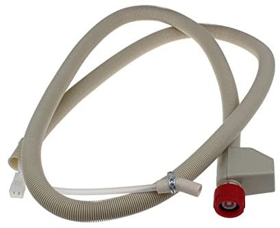 Beko Manguera de llenado de alimentos para lavavajillas - Pieza original de acero inoxidable - Tubería de hardware para lavavajillas - Gris, Rojo, Plateado