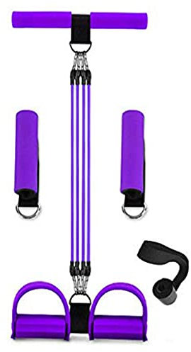 WXQY Sit-up Bodybuilding Expander, Elastic Pull Rope Trainingsgerät, Upgrade 4 Tubes Multifunktions-Beintrainer-Pedal-Widerstandsband