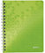 Leitz WOW Collegeblock A5 liniert, 160 Seiten, 80 Blatt FSC-zertifiziertes Papier 80 g/m², Doppelspiralbindung, PP-Einband, Notizbuch mit Sichthülle und Lineal, Für Büro oder Schule, Grün, 46390054