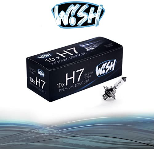 Wish® H7 LongLife 12V 55W PX26d Halogen Glühbirnen Lampen Scheinwerferlampen (Vorteilspack)