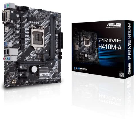ASUS PRIME H410M-A, Scheda madre Intel H410 (LGA 1200) micro-ATX con supporto M.2, DDR4 2933MHz, HDMI, D-Sub, DVI, porte USB 3.2 Gen 1, SATA 6 Gbps, porta COM, porta TPM