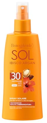 Bottega Verde, SOL Hibiskus Argan - Sonnenspray - schützt und verbessert die Bräune - mit Hibiskusöl und Arganöl - Hoher Schutz SPF30 (200 ml)