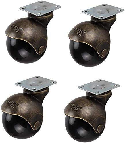 MU 4X Lenkrollen, Retro Möbelrollen, Sofa Räder, Kaffeetisch Räder, Bronze Kugel Räder, Bürostuhl Räder, Apparaterollen, Mit Bremse,4 Kein Brems