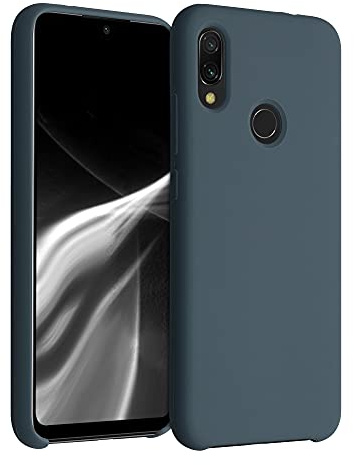 kwmobile Hülle kompatibel mit Xiaomi Redmi Note 7 / Note 7 Pro Hülle - Silikon Handy Case - Handyhülle weiche Oberfläche - kabelloses Laden - Dunkler Schiefer