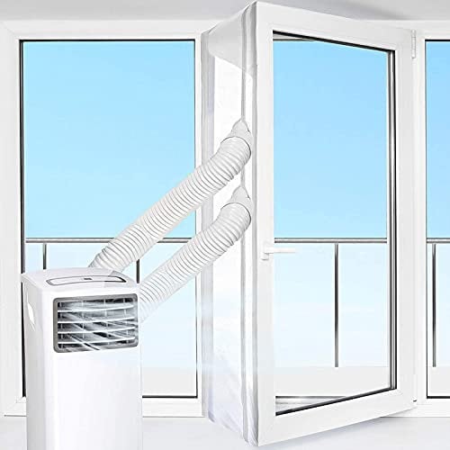 4m Universale Asciugatrice Guarnizione per Porta Finestra con Zip, Chiusura A Strappo, Tubo Doppio, Facile da Installare, Hot Air Stop, Senza Fare Buchi, per Climatizzatori Mobili, Asciugatrice