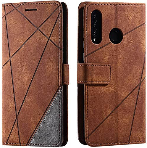 Vankii Kompatibel mit Huawei P30 Lite/Nova 4E Hülle, Flip Wallet Handyhülle PU Leder Brieftasche Tasche Case Stoßfeste Schutzhülle [Kartenschlitzen] [Magnetverschluss] [Standfunktion] (Braun)