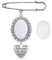 Hochzeitsstrauß-Anstecknadel, Foto, Gedenkanhänger, Anstecknadel, runde Brosche für Bräutigam, Braut, mit Herzanhänger, Abzeichen, Schmuck, Geschenk, Einheitsgröße, Metall, Kein Edelstein