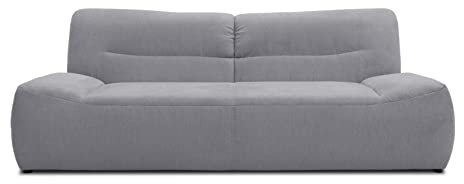 DOMO. collection Sofa Boho, 3-Sitzer Couch im Boho-Style, 3er Sofa, Bigsofa Garnitur Polstersofa, 224 x 109 x 81 cm (BxTxH), dunkelgrau