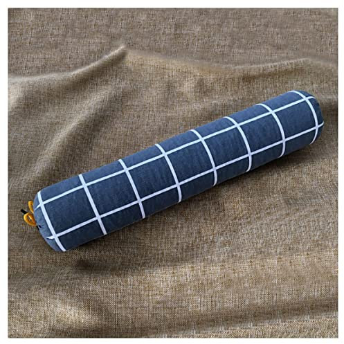 Oreiller en sarrasin bio avec taie d'oreiller lavable en coton pour dormir, coussin cervical cylindrique pour soulager les douleurs cervicales, soutien rond, oreiller ferme en cosse de sarrasin