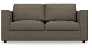 COMFORTLY 2-Sitzer Sofa Bett Schonbezug Ersatz handgefertigt kompatibel mit Vimle Couch 153 cm Matratze – nur Bezüge (Leinenmischung, dunkelbeige)