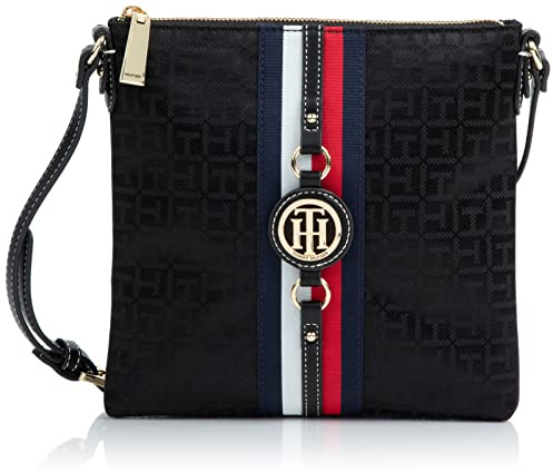 Tommy Hilfiger Damen Umhängetasche Jaden Plus Handtasche, Schwarzer Ton