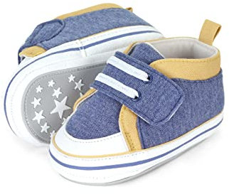 Sterntaler Baby Jungen Krabbelschuhe Baby Babyschuh - Krabbelschuhe Baby, Baby Schuhe, Krabbel Schuhe - mit Gummisohle - mittelblau, 22
