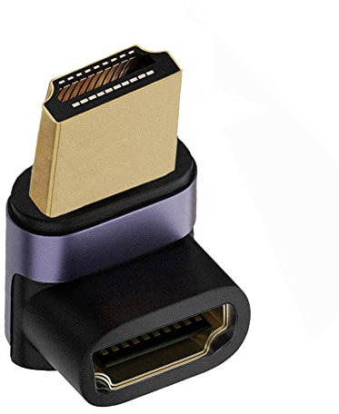 NFHK Adaptateur d'extension HDMI mâle vers HDMI 2.1 femelle vertical coudé à 90 degrés UHD compatible HDTV 8K 60 Hz