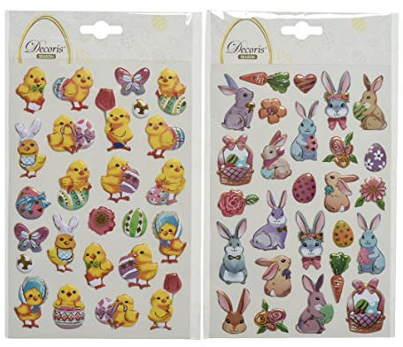 Sticker für Kinder 20cm 2er Set 3D Aufkleber Bogen Ostersticker Osteraufkleber Stickerbogen Ostern