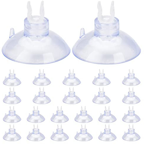 AccEncyc Lot de 24 clips à ventouse transparents pour tuyau d'aquarium