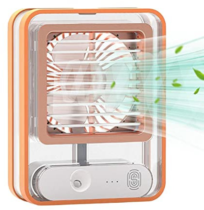 kasmole Escritorio pequeños y silenciosos | Aire Acondicionado portátil LED luz Nocturna - Ventilador Recargable USB para niñas con Estilo, Mujeres, Hombres, Interior y Exterior