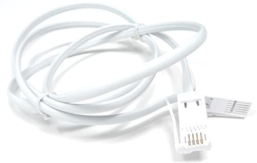 DRUT 1m BT to BT 4 Wire 431A Male to Male Plug Telephone Flat Cable Lead 3.3ft White