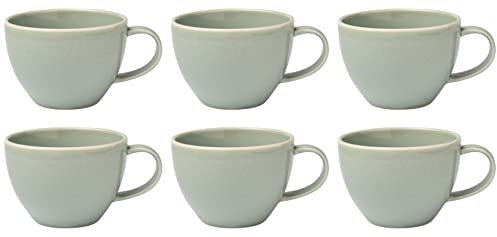 Villeroy & Boch like. by Crafted Blueberry 19-5169-1300 Lot de 6 tasses à café, avec vernis réactif, en porcelaine de qualité supérieure, turquoise, 250 ml