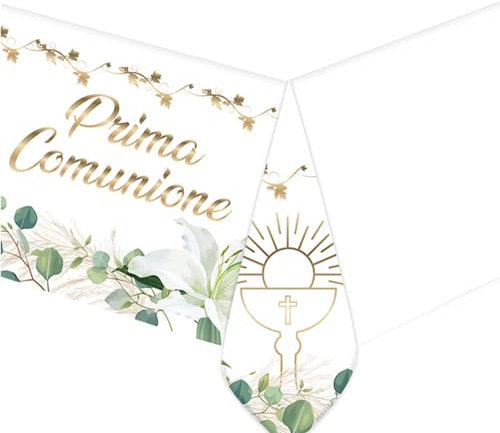 TOVAGLIA in PLASTICA Festa Prima Comunione 140x270 CM Decorazione Festa