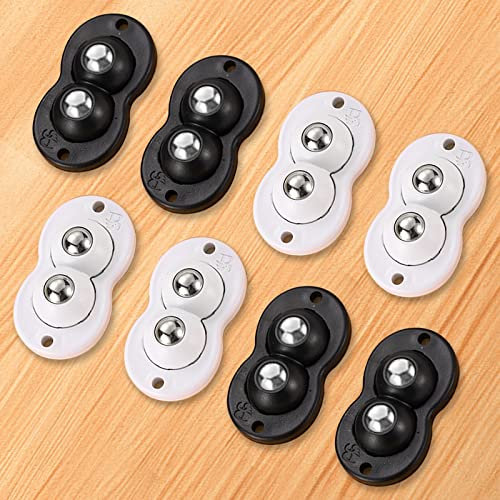 Mini Möbelrollen,KEUGT 8 Stück Klein Kugelrollen Möbelrollen,360 Grad Universalrad Selbstklebendes Metallkugeln 2 Rollen,Plastik Laufrollen für Mülleimer,Aufbewahrungsboxen
