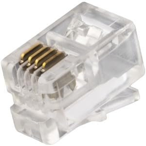 AЕRZETIX - C21517 - Satz von 20 Crimpverbindern - RJ9 4P4C mit 4 pins für telefonhörer/telefonkabel - modularer stecker/steckdose - ADSL-modem - farbe transparent