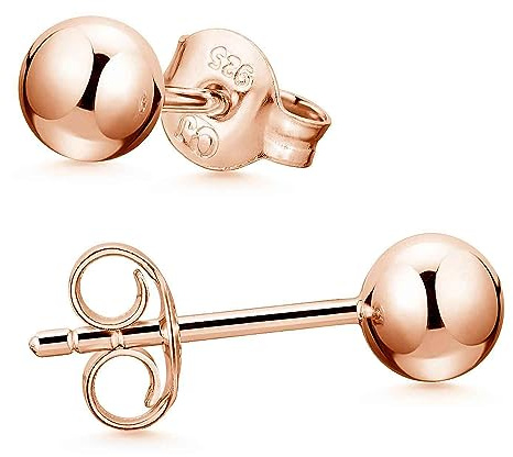 MATERIA by Matthias Wagner Rosegold Kugel Ohrstecker Silber 925 vergoldet für Damen SO-350