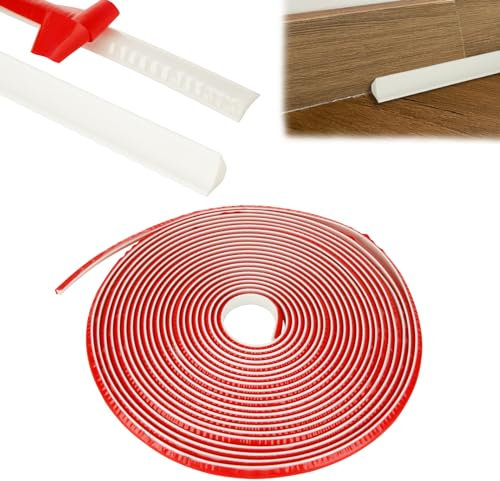 YAYODS TPE Quadrant Trim, 10M Meters Self Adhesive Tile Trim, Plastic Wall Corner Trim Edging Strip Skirting Board Trim Moulding Trim, Flexible Beading for Laminate Flooring Ceiling Cabinet (12mm*9mm)
