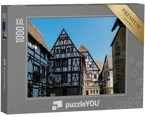 Puzzle 1000 Teile XXL „Fachwerkhäuser am Kirschgarten, Rheinland-Pfalz, Deutschland“ – aus der Puzzle-Kollektion Mainz