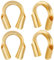 Beebeecraft 40Pcs Sterling Silver Wire Guardian Gold U Shape Wire Guard Loops Thread Protector with Storage Box for Jewellery Making Bracelet Necklaces DIY Crafts (Hole: 0.6mm/22 Gauge)