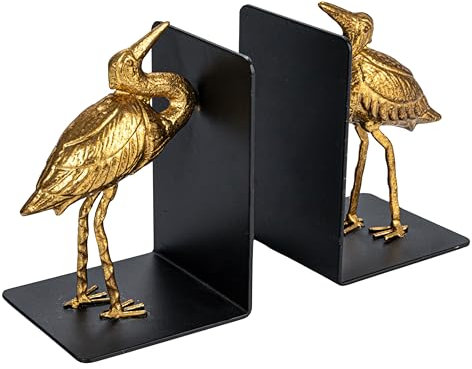 Creative Co-Op Dekorative Buchstützen Vogel Gold 2er Set