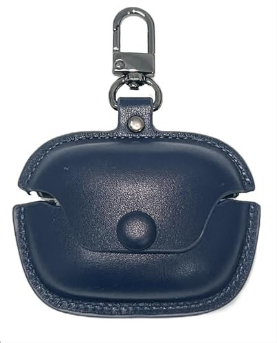 GIOPUEY Case Compatible with Bose Ultra Open Earbuds, PU Leather Soft Protective Case Cover with Keyring Included for Boys girls men women- blue