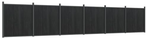 vidaXL Zaunelement, Gartenzaun mit Aluminiumpfosten Bodenplatte, Sichtschutzzaun für Garten Terrasse, Lamellenzaun Windschutzzaun, Grau WPC