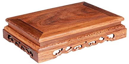 Vasenständer Sockel Oriental Furniture Rechteckiger Präsentationsständer aus Holz, praktischer Teekannen-Bonsai-Topf aus seltsamem Stein for die Heimbüro-Dekoration Pflanzgefäß-Ausstellungsständer(A)