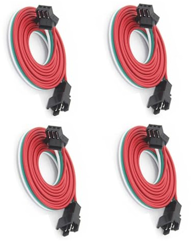 Switian 4-Pack 100cm 3-Pin JST SM LED Connector Cable for WS2812B/WS2811/SK6812/Symphony Lights - Pre-Assembled Male to Female Plug, 22AWG PVC Wire