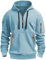 MEDUOLA Herren Kapuzenpullover Sweatshirt mit Reißverschluss Jungen und Herren Sweatshirt mit Reißverschluss Multifunktionelle Tasche Sweatshirt mit Kapuze Jogging Pullover 3XL,Himmelblau