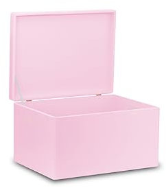 Pinus - Holzkiste mit Deckel 40x30x23 cm, Box ohne Griffe, Stabiles Holzbox mit Deckel, Schatztruhe aus Holz mit Klappverschluss, Holzschachtel mit Deckel, Aufbewahrungsbox - Rosa