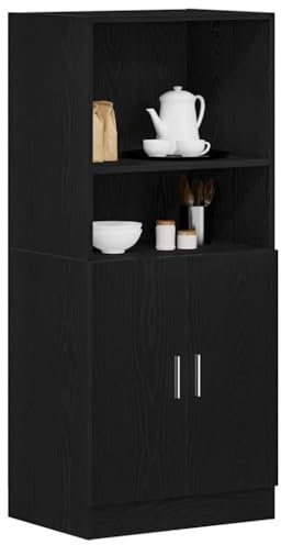Xichuzi Mobile da Cucina Nero 57x41,5x131,5 cm in Truciolato,Mobile da Cucina da Esterno,Credenza Cucina,Credenza Moderna, Mobile Cucina,Credenze Cucina-860122