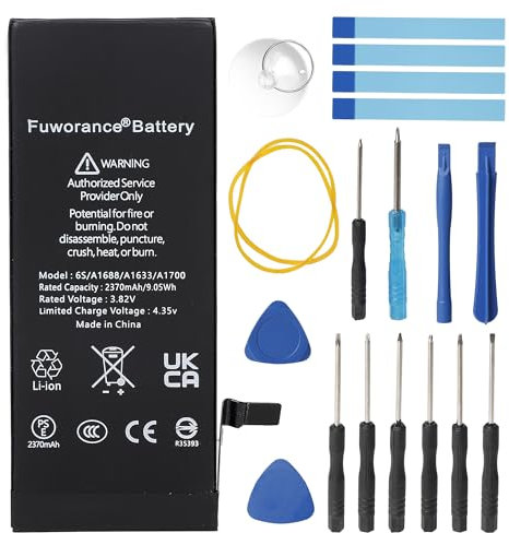 Fuworance 2370mAh 3.82V Battery Compatible with iPhone 6s A1633 A1688 A1700 Larger Capacity Smartphone Battery Longer Lasting with Repair Tools