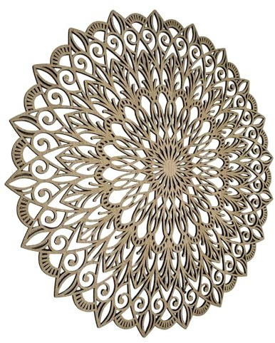 SENTOP HDF0251 Blume des Lebens aus Holz, Mandala-Wandkunst, Geschnitztes Bild an der Wand für den Innenraum, HolzKunst Dekor (Ahorn, 70 cm)
