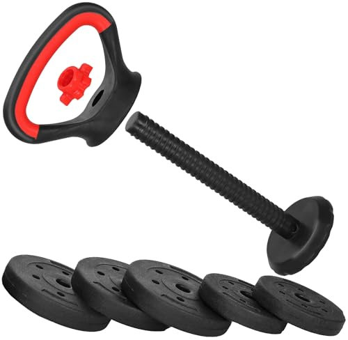 SPRINGOS Verstellbare Kettlebell 10 kg mit Bitumen-Gewichten Kugelhantel Schwunghantel Effektiv Hantelscheiben Kettlebell-Griff Stabil Verschlüsse