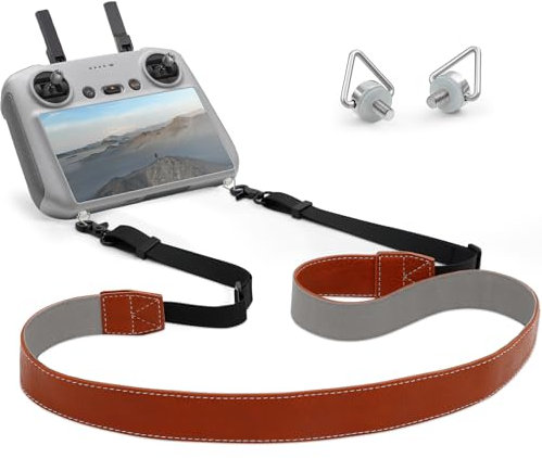 Votoko Fernbedienungs Leather Lanyard für DJI RC/RC 2/RC Pro/RC Plus, DJI Mini 3 Pro Mini 4 Pro RC Strap, Verstellbarer PU Gurt für Mavic 3/Mini 3 Pro/Mini 4 Pro Remote Controller Zubehör