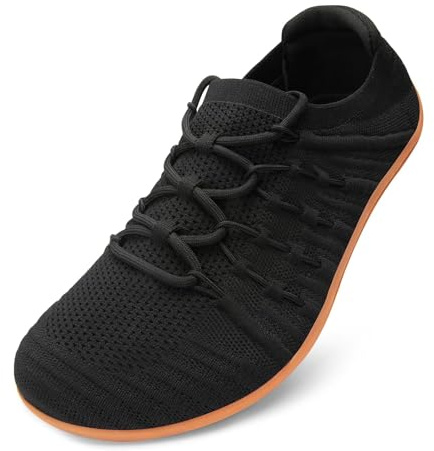 ZOEASHLEY Chaussures pieds nus pour homme - Pieds larges - Minimalistes - Pour le sport et le quotidien, Noir profond, 44 EU