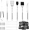 Absyrony 15 Piezas Utensilios Barbacoa, Kit Barbacoa Churrasco, Accesorios Barbacoa, Set Barbacoa, Utensilios para Barbacoa de Acero Inoxidable, Herramientas para Parrilla, para Camping Barbacoa