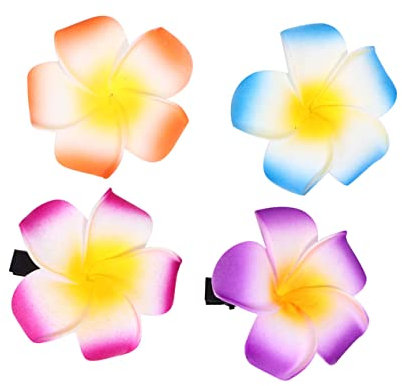 BESPORTBLE 18 Pièces Plumeria Fleur Clip à Cheveux Lot De Pinces à Cheveux Hawaïennes Décorations Hawaïennes