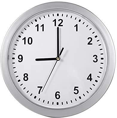 Horloge Murale Coffre-Fort Compartiment Secret 3 Étagères, Argent | Rangement Discret Pour Espèces Et Bijoux, Structure En Abs, Horloge De Sécurité Pour Chambre Bureau Salon, Argent