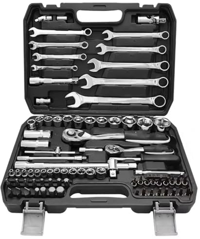 Knarrenkasten 82-teiliges Auto-Reparatur-Mechaniker-Steckschlüssel-Set Hand-Elektro-Werkzeugkasten-Kombination Für Mechaniker-Arbeiten Heimwerker-Haus Und Auto-Set
