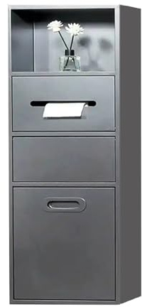 niches de rangement encastrées pour salle de bain, Poubelle encastrable alcôve avec porte papier toilette inox multicolore 86x30x14cm(Grey,86x30x14cm(With door))