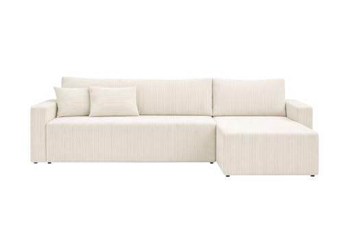 Sofello Ecksofa-Eckcouch Paros Vanille aus Cordvelours, 191–200 x 131–140 cm, Eigenschaften