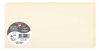 Clairefontaine 12517C Packung mit 25 Doppelkarten, gefaltet, 210g, in Format DL, 106 x 213mm, Elfenbein